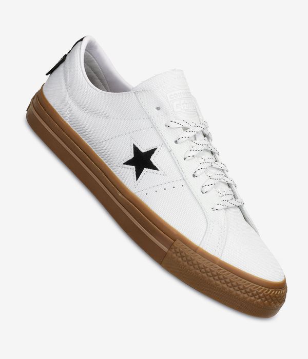Shop Converse One Star Pro Cordura Canvas Shoes (white black dark gum)  online | skatedeluxe