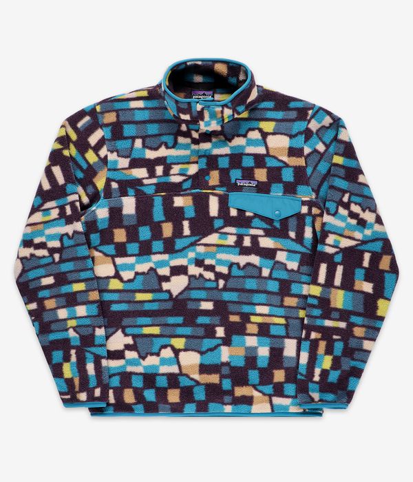 Patagonia Lightweight Synch Snap-T Veste (fitz roy patchwork belay blue)