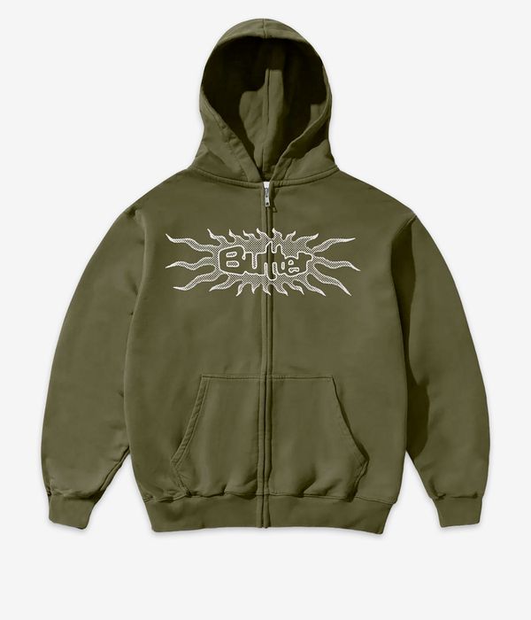 Butter Goods Solar Zip-Sweatshirt avec capuchon (army)