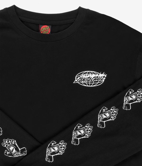 Santa Cruz Global Flame Dot Mono Camiseta de manga larga (black)