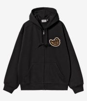 Carhartt WIP Brown Ducks Felpa Hoodie con zip (black)