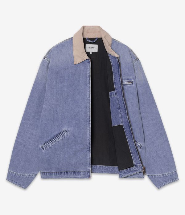 Carhartt WIP OG Detroit Cotton Camano Veste (blue dusty h brown burst washed)
