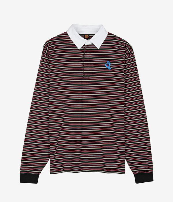 Santa Cruz Mini Hand Stripe Polo Longues Manches (black stone stripe)