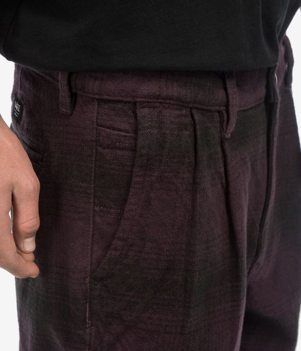 Vans Authentic Chino Loose Tapered Plaid Pantaloni (dark port black)