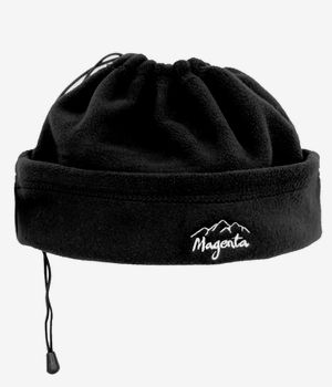 Magenta Convertible Fleece Beanie (black)