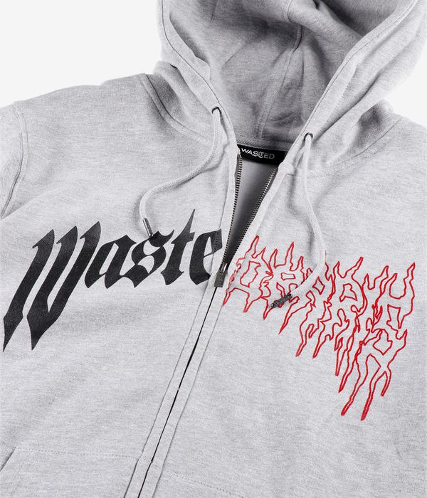 Wasted Paris Dark Pitcher Zip-Sweatshirt avec capuchon (ash grey)