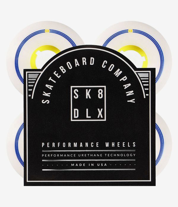 skatedeluxe Retro Conical Roues (white yellow) 53mm 100A 4 Pack