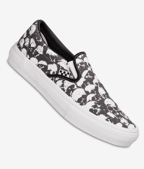 Vans Skate Slip-On Skull Pile Shoes (black white gum)