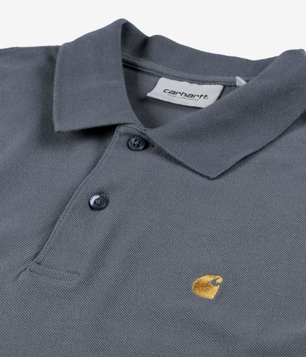Carhartt WIP Chase Pique Polo-Shirt (cozy blue gold)
