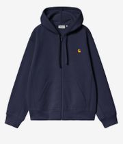 Carhartt WIP American Script Bluza z Kapturem na Zamek (deep night)