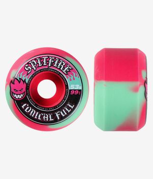Spitfire Formula Four Team Color Pack Conical Full Ruote (teal pink swirl) 53 mm 99A pacco da 4