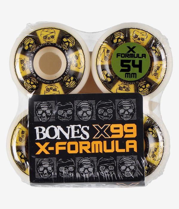 Bones Black & Gold X Formula V6 Wheels (white) 54 mm 99A 4 Pack