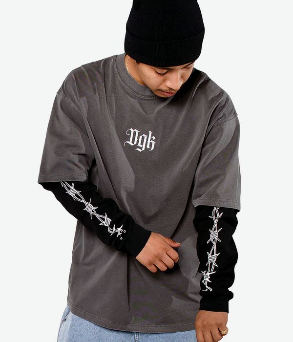 DGK Thorn 2fer Knit Top z Długim Rękawem (washed black)