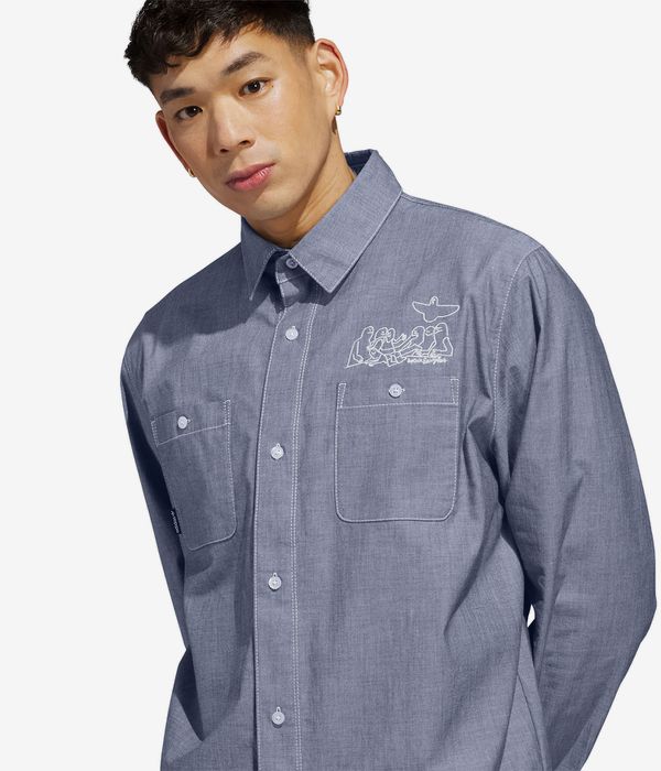 adidas Gonz Button Shirt (aurora ivy white)