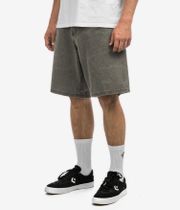 Obey Bigwig Baggy Denim Shorts (black olive wrinkle wash)