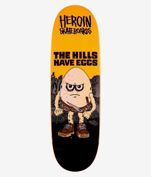 Heroin Skateboards Hills Have Eggs 9.5" Skateboard Deck (orange black)