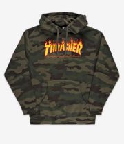 Thrasher Flame Hoodie (forest camo)