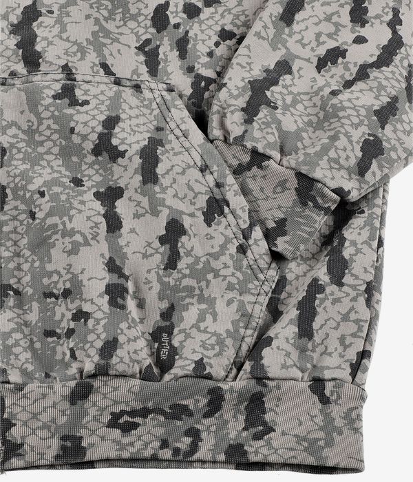 Butter Goods Lowland Camo Zip-Sweatshirt avec capuchon (washed black)