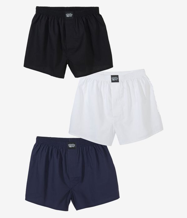 Lousy Livin Plain Boxers (black white navy) 3 Pack