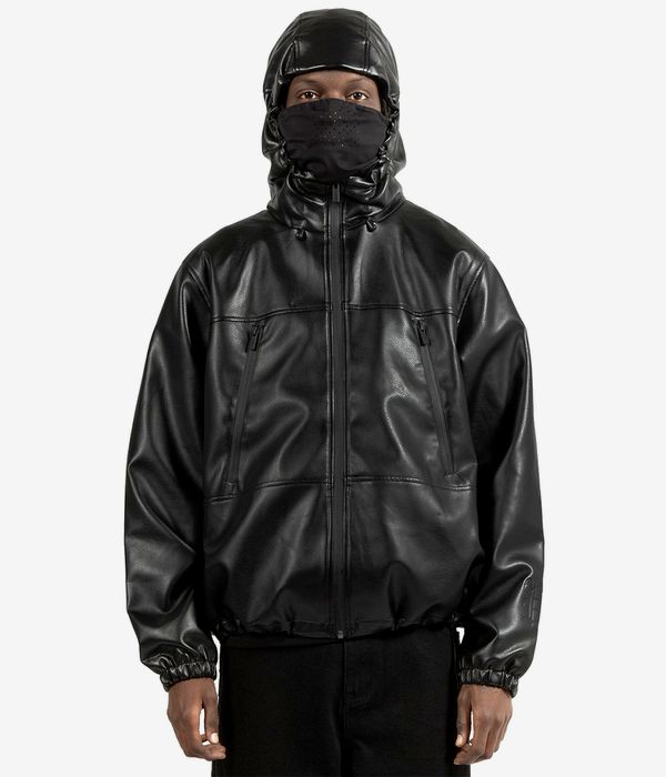 Wasted Paris Kingdom Faux Leather Windbreaker Jacke (black)