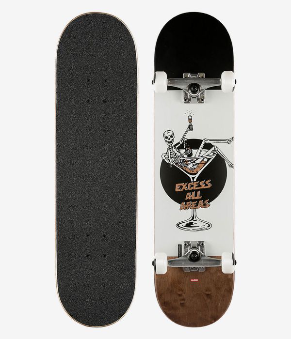 Globe Excess 8" Complete-Board (white brown)