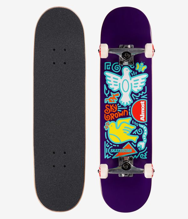 Almost x Skateistan Sky Doodle 7.875" Complete-Board (purple)