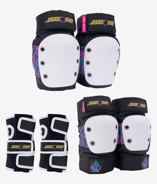 PRO-TEC x Santa Cruz Adult Street Schützer-Set (black white pink)