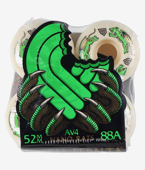 Powell-Peralta Dragons Nano Rat AV4 Asymmetrical Medium Ride Roues (offwhite) 52 mm 88A 4 Pack