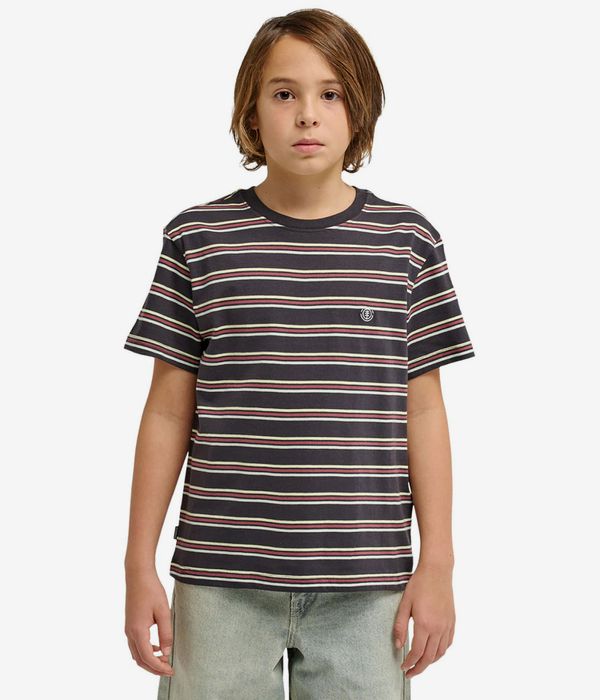 Element Icon Embroidery T-Shirt kids (washed stripes offblack)
