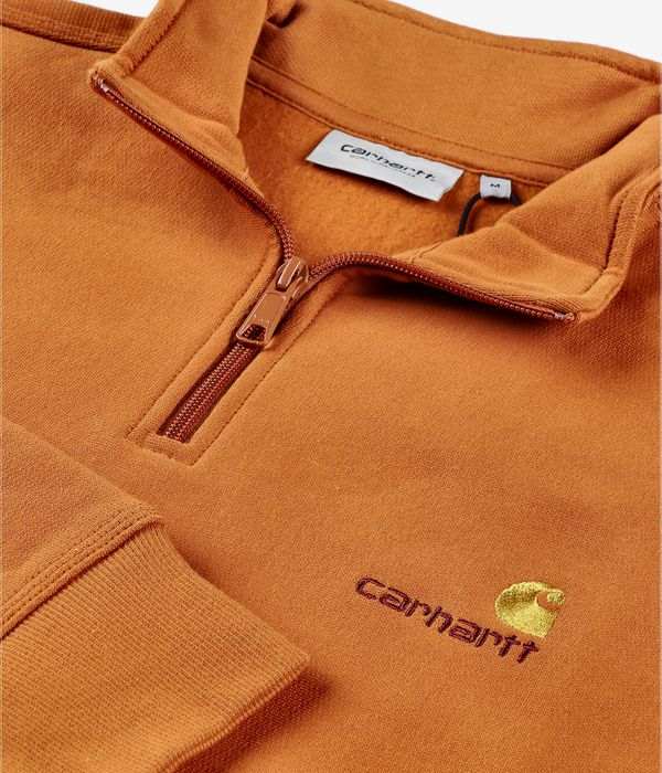 Carhartt WIP American Script Half Zip Sweatshirt (sienna)