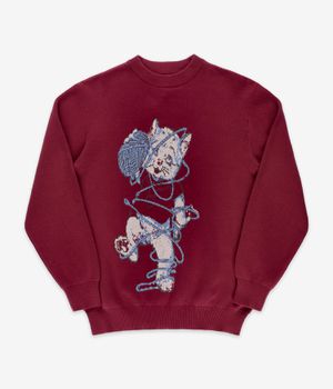 The Loose Company Cat Knitted Sweatshirt (bordeaux)