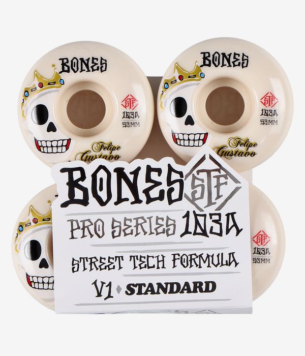 Bones STF Gustavo Notorious V1 Wheels (white) 53mm 103A 4 Pack