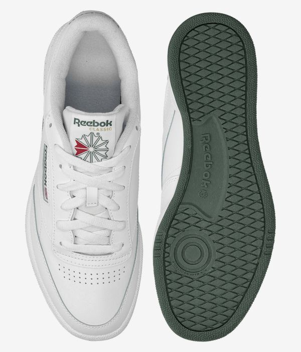Shop Reebok Club C 85 Shoes (white white green) online | skatedeluxe