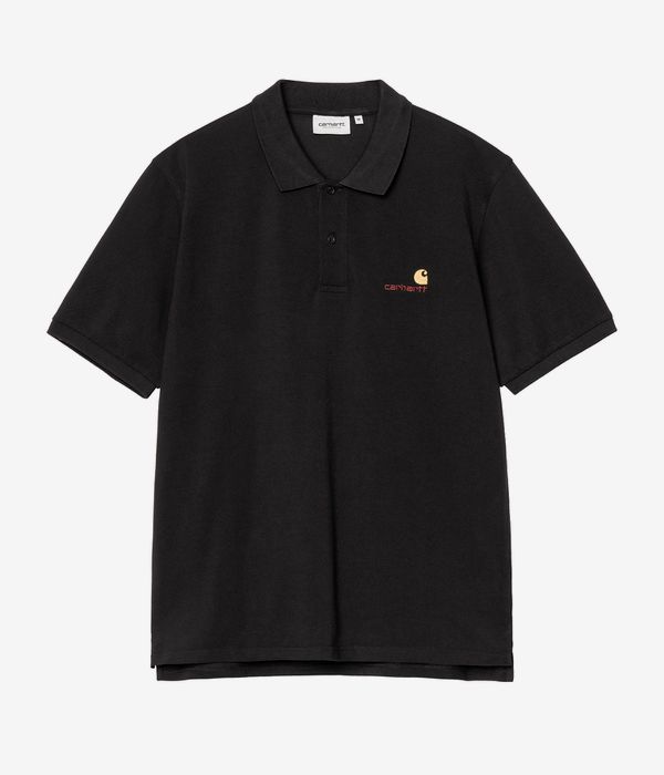 Carhartt WIP American Script Garment Washed Koszulka Polo (black)