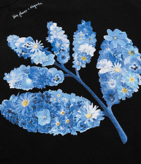 Magenta x Blue Flowers Collab T-Shirt (black)