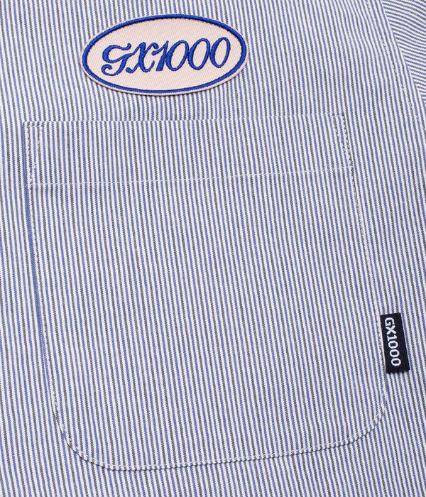 GX1000 Railroad Stripe Button Down Camisa (white)
