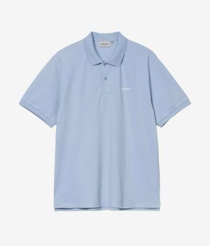 Carhartt WIP Script Garment Wash Polo-Shirt (blue fog white)
