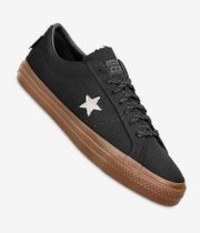 Converse One Star Pro Cordura Canvas Shoes (black white dark gum)