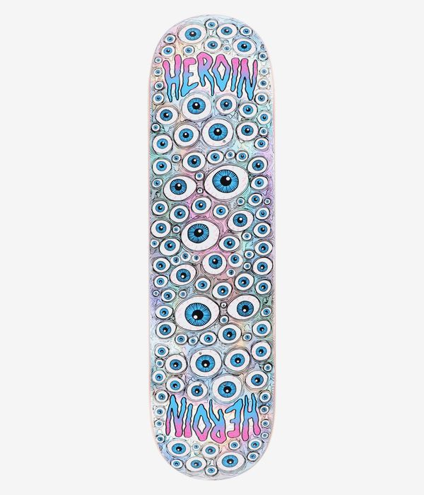 Heroin Skateboards Eyes Holographic Symmetrical 8.5" Skateboard Deck (multi)