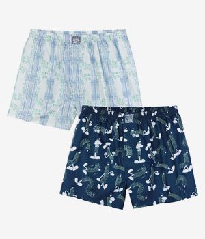 Lousy Livin Slinky Boxershorts (white & poseidon) 2 Pack
