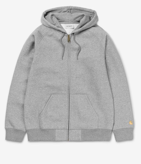 Carhartt WIP Chase Zip-Sweatshirt avec capuchon (grey heather gold)