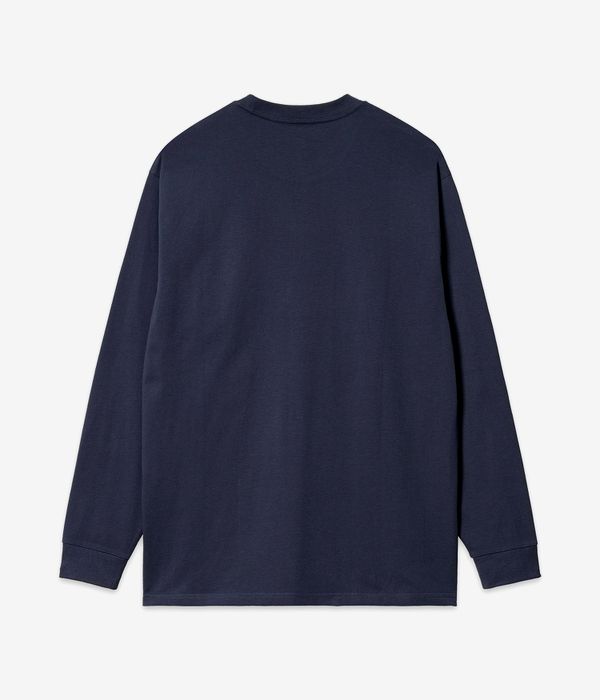 Carhartt WIP Script Embroidery Longsleeve (air force blue white)