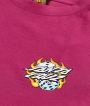 Santa Cruz Flaming Dice Dot Chest T-Shirt (burgundy)