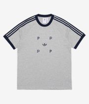 adidas x Pop Trading Company Classic T-Shirt (medium grey collegiate navy)