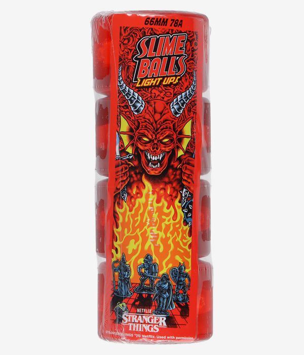 Santa Cruz x Stranger Things Slimeballs Hellfire Club Light Ups OG Wielen (slime red) 66 mm 78A 4 Pa