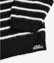 Blue Flowers Stripe Knit Sweatshirt (black white)