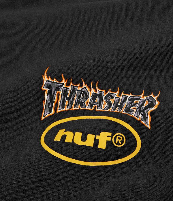 HUF x Thrasher Meltdown Heavyweight Hoodie (washed black)