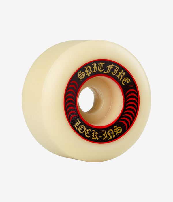 Spitfire Formula Four Lock Ins Wheels (white red) 55mm 101A 4 Pack