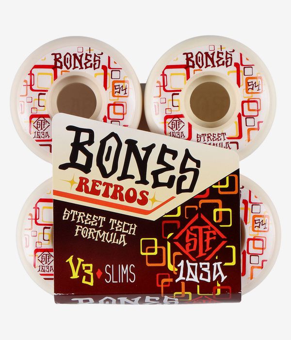 Bones STF Retros V3 Roues (white red) 54mm 103A 4 Pack