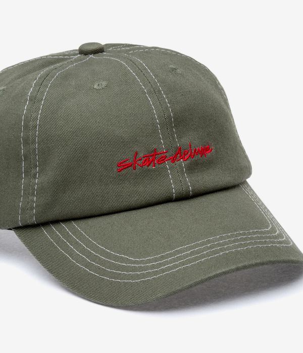 skatedeluxe Script Contrast Dad Cap (olive grey)